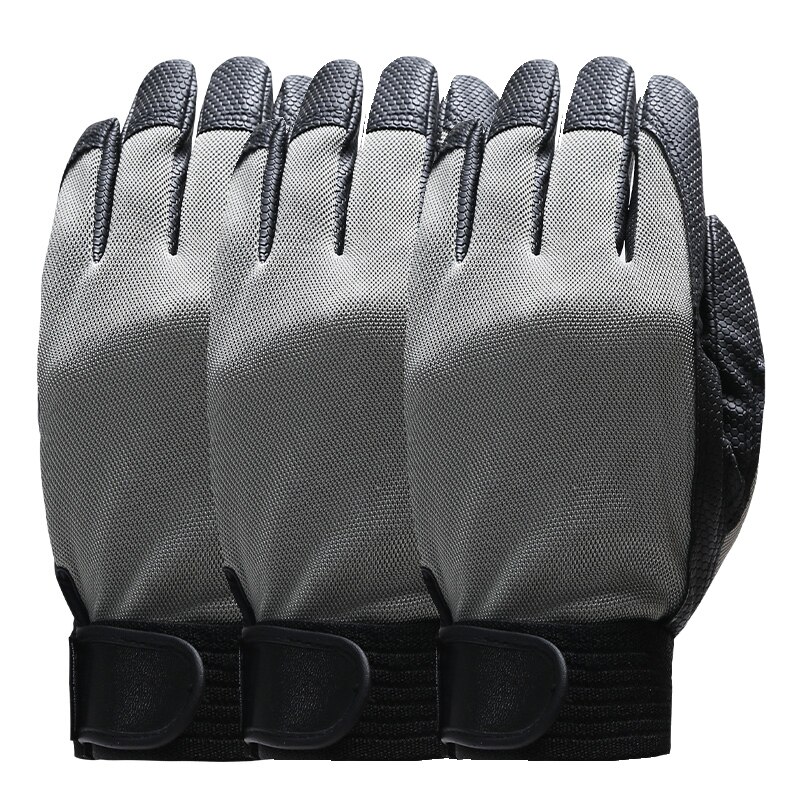 QIANGLEAF 3 stücke Blau Arbeit Handschuhe Sicherheit Ausrügestochen Mann Fahren Handschuh Bergbau Sicherheit Tragen Beständig Gummi Handschuhe 2510: grau / XL