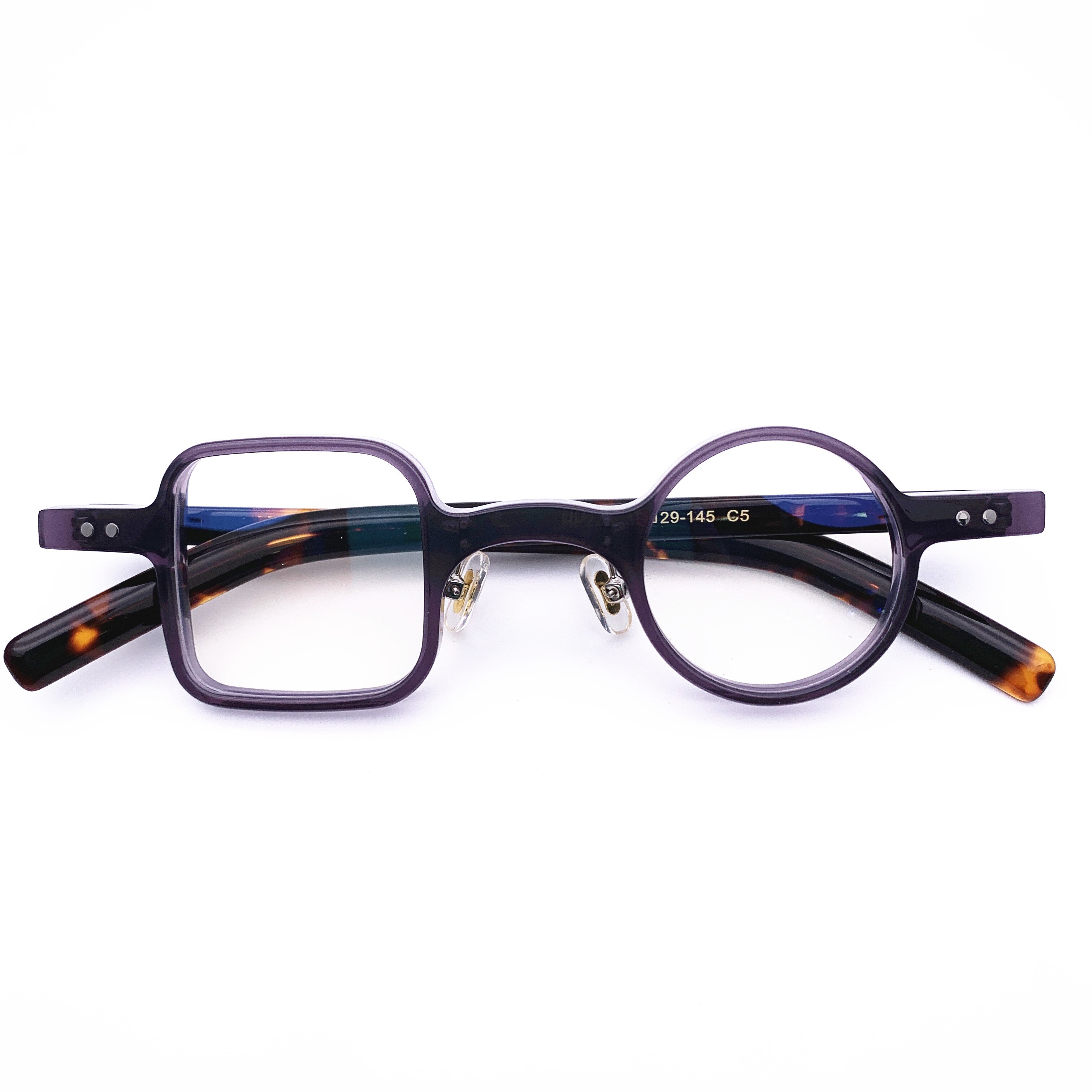 Belight Optiacl Acetate Square with round Glasses Frame Men Women Prescription Eyeglasses Retro Optical Frame Eyewear 226