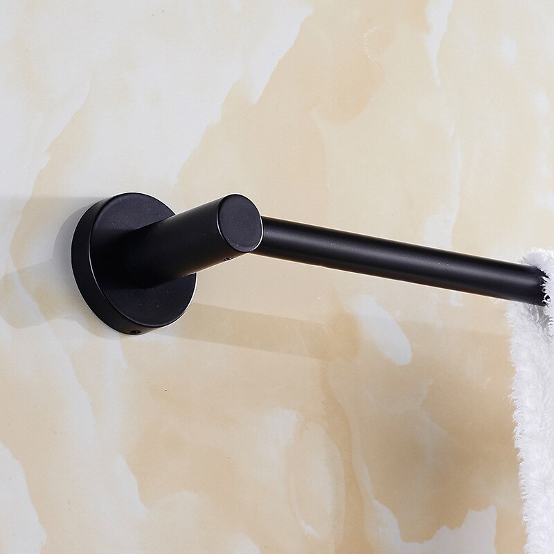 Mat sort vægmonteret badehåndklædeholder badeværelse håndklædestativ hylder tøjbøjle rustfrit stål håndklædestativ 40cm/50cm