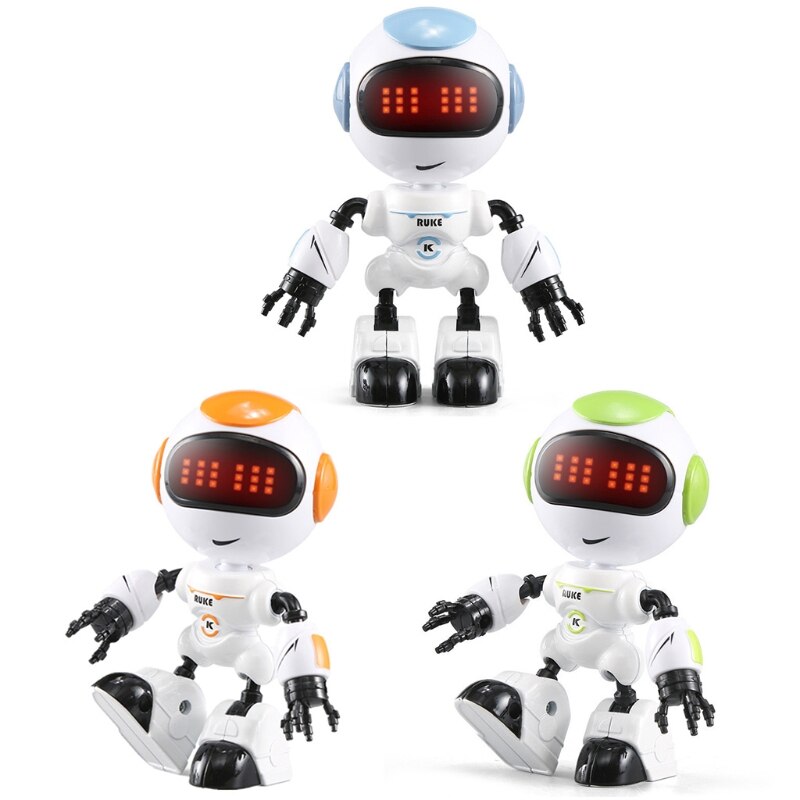 Kids Touch Control Smart Mini Robot LED Eyes Voice DIY Rotated Body Gesture Model Children Early Educational Toys