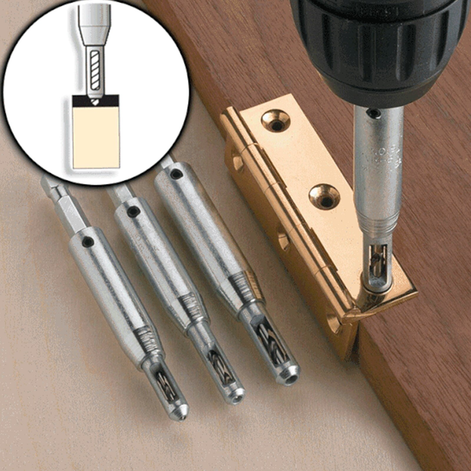 40# 7pcs/set power tool Core Drill Bit Set Hole Puncher Hinge Tapper for Doors Self Center Woodworking Tools milling cutter