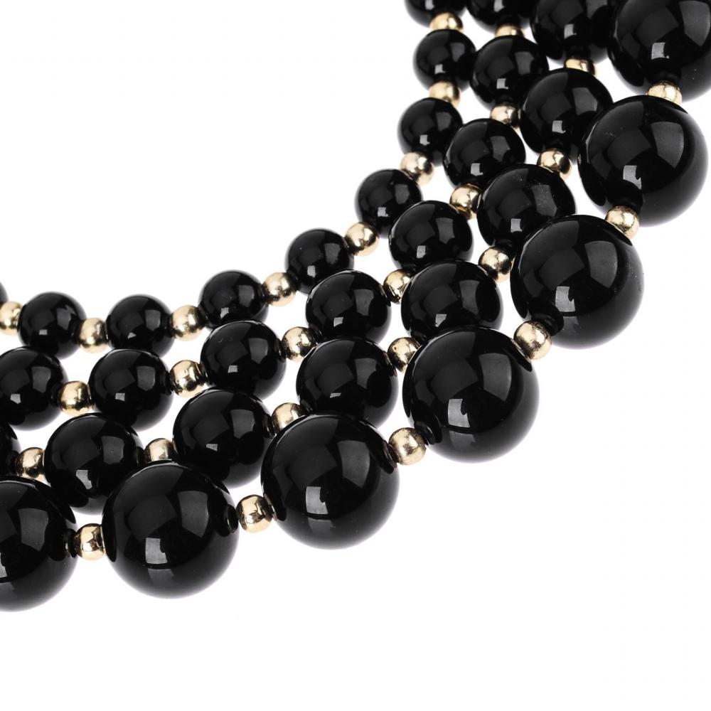 Top attraktive stilarter sort perleharpiks perler bib statement halskæde flerlags kvindelige smykker store halskæder