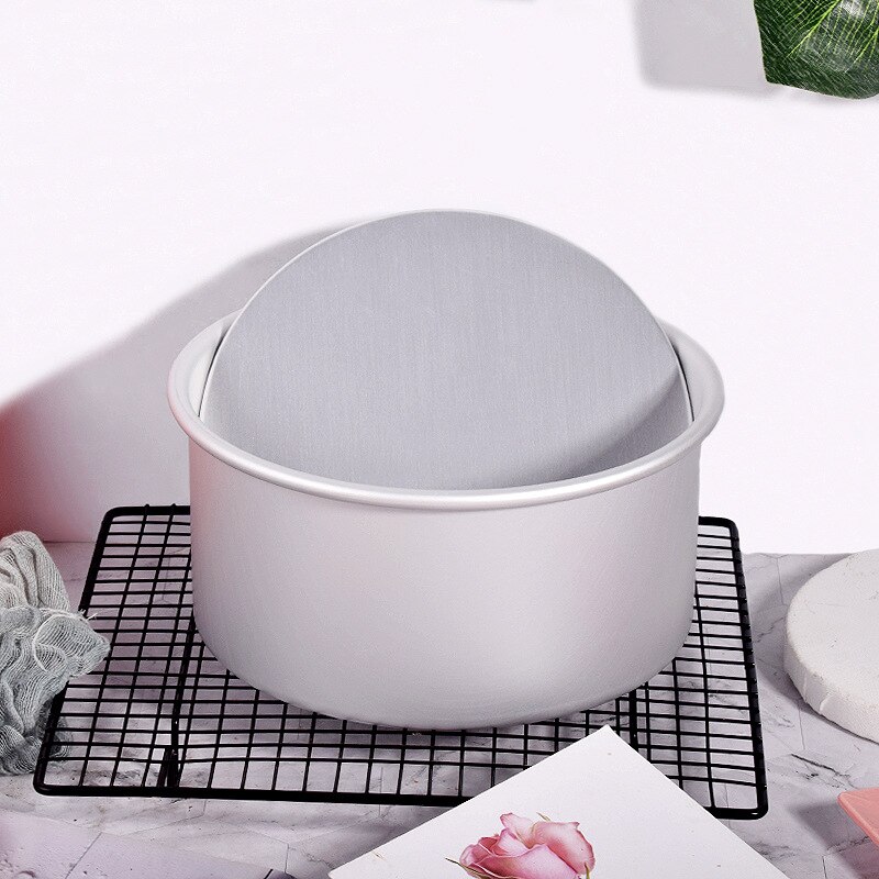 Molde para pastel de 4/5/6/7/8 pulgadas, bandeja para hornear pasteles de aleación de aluminio con fondo extraíble, molde redondo, accesorios para hornear con patrón de sartén