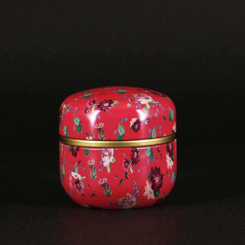 Lata de té de metal de alta gama, creativa, japonesa, pequeña, redonda, portátil, para viaje, caja de embalaje, caja de hierro: 04