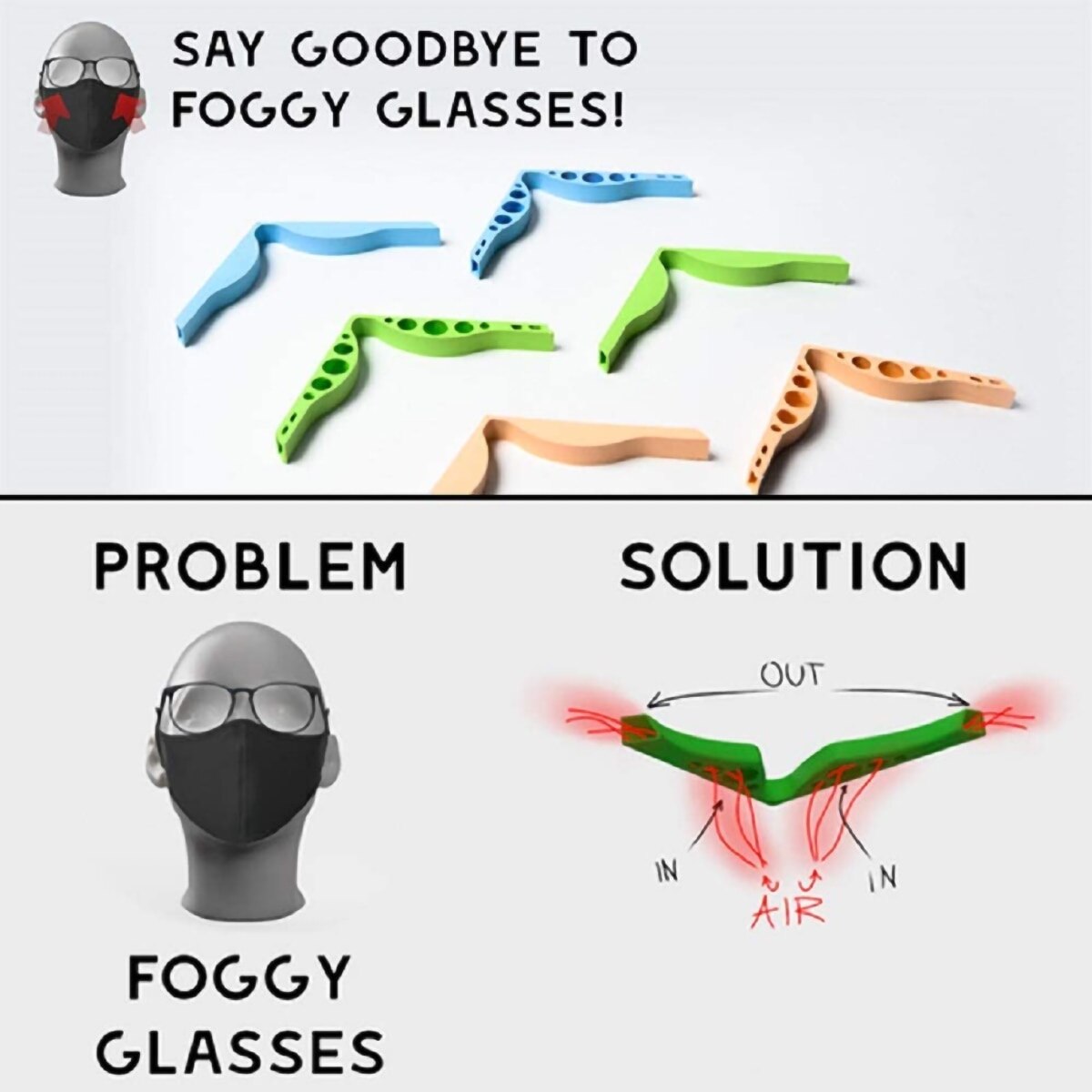 5PCs Face Silicone Nose Bridge Increases Breathing Space To Help Breathe Smoothly Anti-fogging Nose Bridge