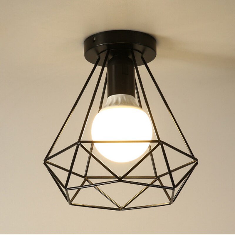 retro taklampe årgang taklampe koselig innredning til soverom korridor spisestue svart hems 110v 220v e27 stikkontakt: En pære ikke dekke