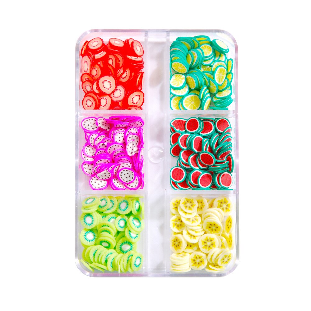Mixed 3D Fruit Slices Sticker Polymer Clay DIY Designs Slice Lemon Nail Art Sliders Nails Art Decors Women Nail Tips Manicure: Fruit slices-016