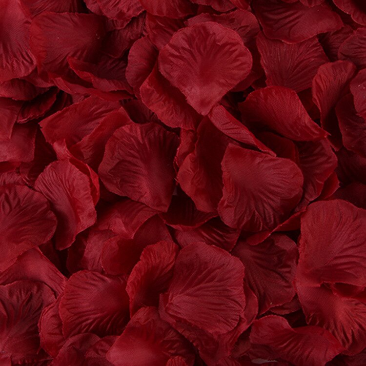 500 sztuk/paczka 5*5cm płatki kwiatów ślub suszone róże płatki sztuczne Petalas De Rosa dekoracje małżeństwo pokój kwiat róży: 2-Dark Red