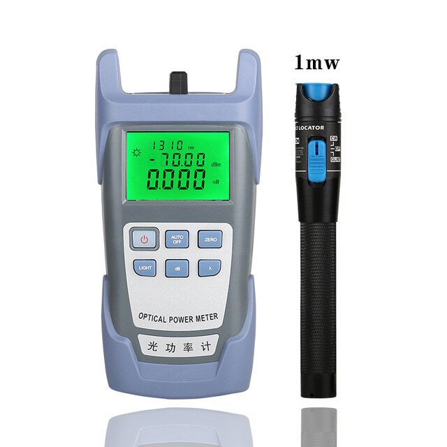 AUA7 FTTH Fiber Optic Tool Kit VFL Fiber Optical Power Meter 70～+10dbm and 1~30MW Visual Fault Locator Fiber optic test pen OPM: AUA 7and 5KM