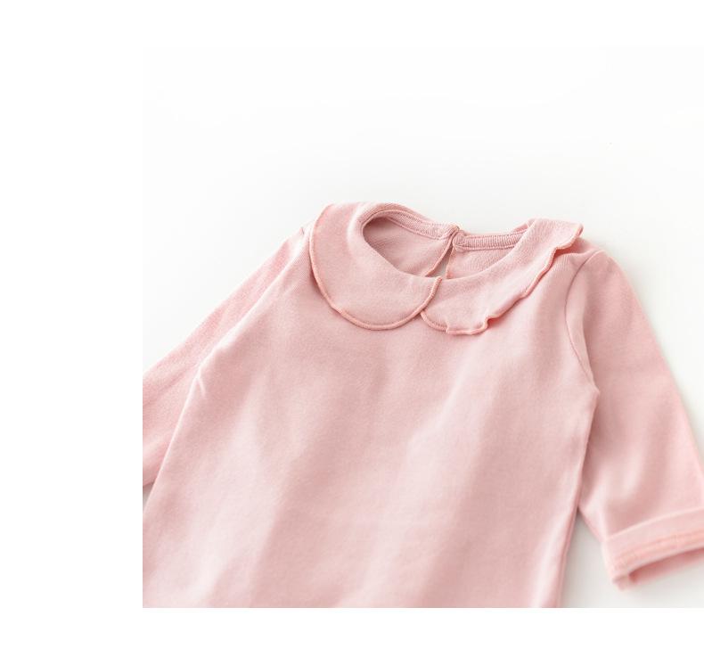 2022 Herfst Baby Meisje Kleding Katoen Lente Ins Lange Mouw T-shirt Candy Kleur Katoenen Tops Leuke Koreaanse Baby 0-3 Jaar Oud