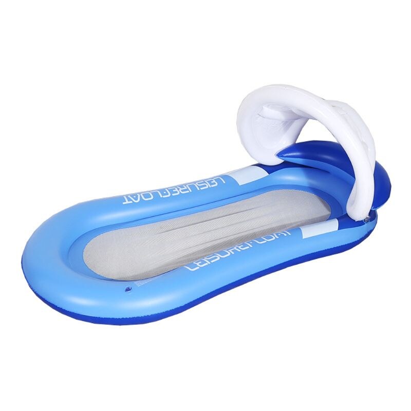 Summer Inflatable Detachable Awning Floating Bed Adult Foldable Water Reclining Chair Swimming Recliner Swim Pool Beach Toy