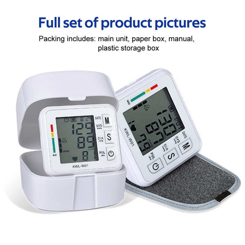 Automatic Upper Arm Blood Pressure Monitor Cuff LCD Display Sphygmomanometer Household Tonometer Electronic Mini Tensiometro