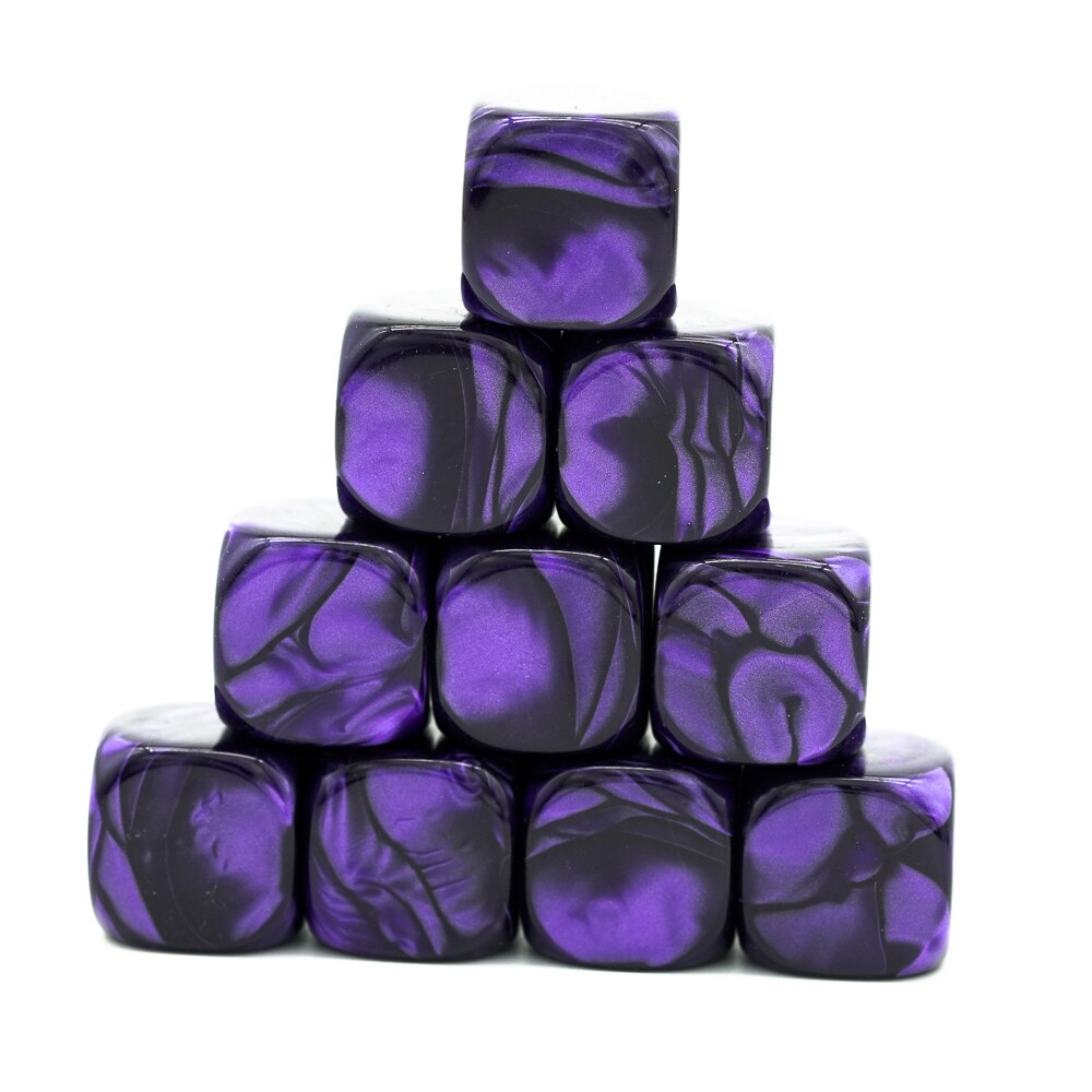 10 pièces dés vierges 16mm dés Standard 6 dés pour jeux de société bricolage dés Cubes d'enseignement: Purple