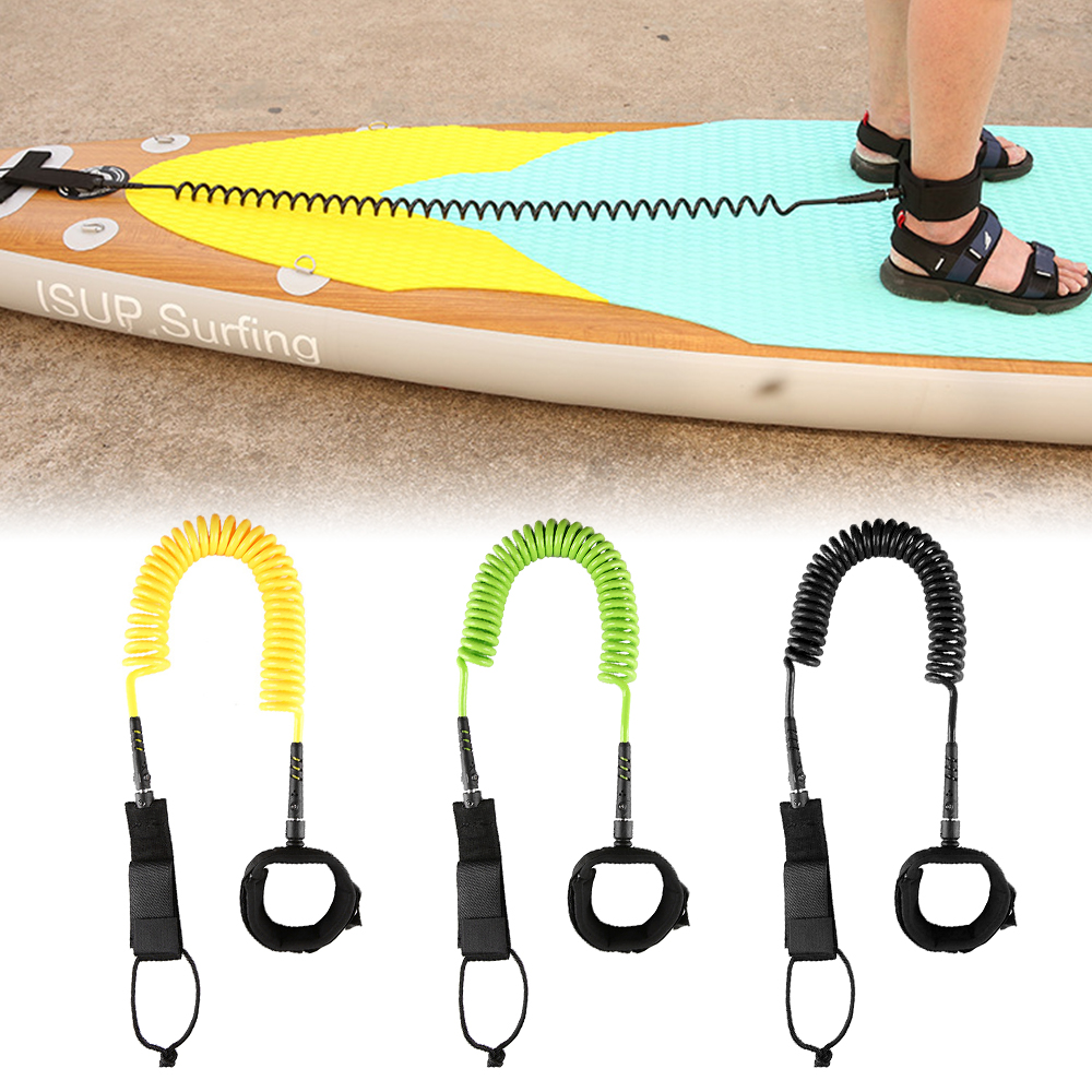 10ft Surfboard Leash - 7mm TPU Elastic Leg Rope With Stainless Steel Hardware For Shortboard, Longboard, Paddleboard