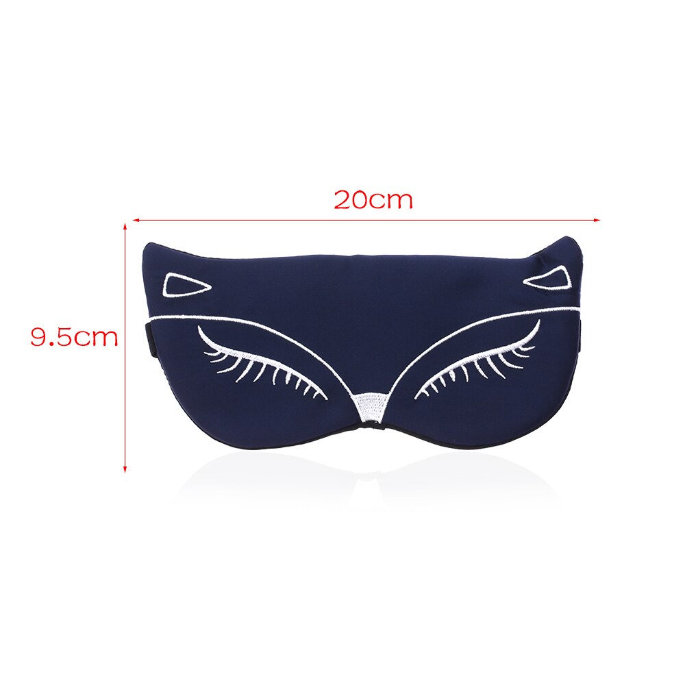 1PC Cartoon Silk Eyepatch Sleeping Mask Embroidery Eyepatch Adjustable Sleeping Aid Blindfold Travel Sleep Eye Mask