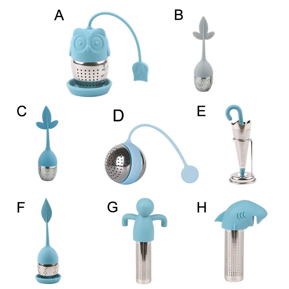 8 Stijl Siliconen Thee-ei Herbruikbare Theezeefje Zoete Blad Met Tray Thee Bal Kruiden Spice Filter Thee tool