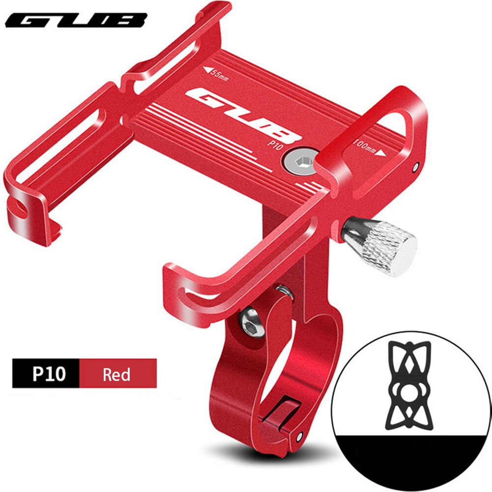 GUB P10 P20 P30 G81 G-81 - 81 Bike Phone Holder 3.5 7.5 inch Device Bicycle Phone Stand Scooter Moto Mount Handlebar Clip: GUB P10 Red