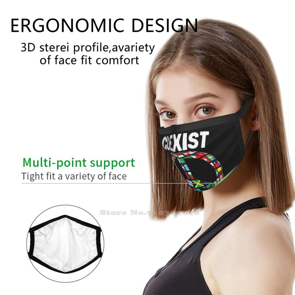 Coexist en paz, suave y cálida mascarilla facial, bufanda deportiva, Coexist paz, religión, mundo, cristiano, Judaísmo, amor, fe, Islam