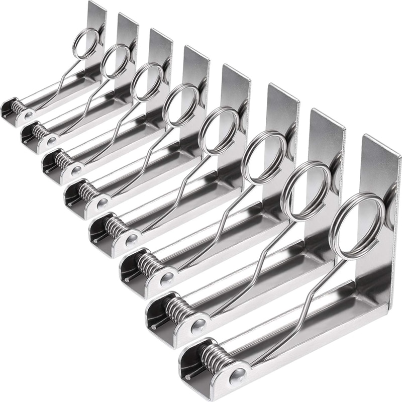 Tafelkleedklemmen 8- pack picknicktafelklemmen flexibele roestvrijstalen tafelkleedhoezenklemmen tafelkleedhouders voor picknicks mar: Default Title