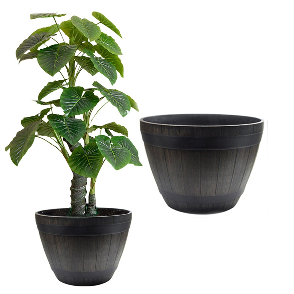 1PCS Large Tree Basin Rattan Extra Wooden Imitation Garden Bonsai Floor Outdoor Flower Barrel Pot A30