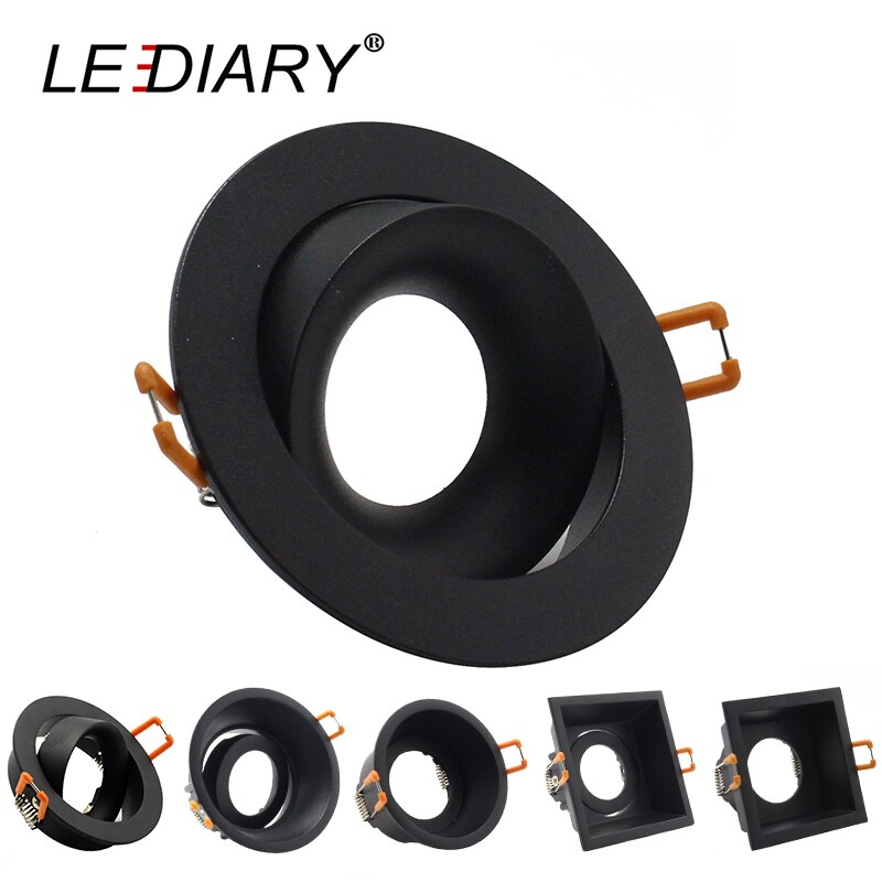 LEDIARY Zwart LED Downlighters GU5.3 GU10 Fitting 90-265V Verzonken Plafond Spot Lamp Frame Bulb Verwisselbare 75MM 90MM Cut Gat