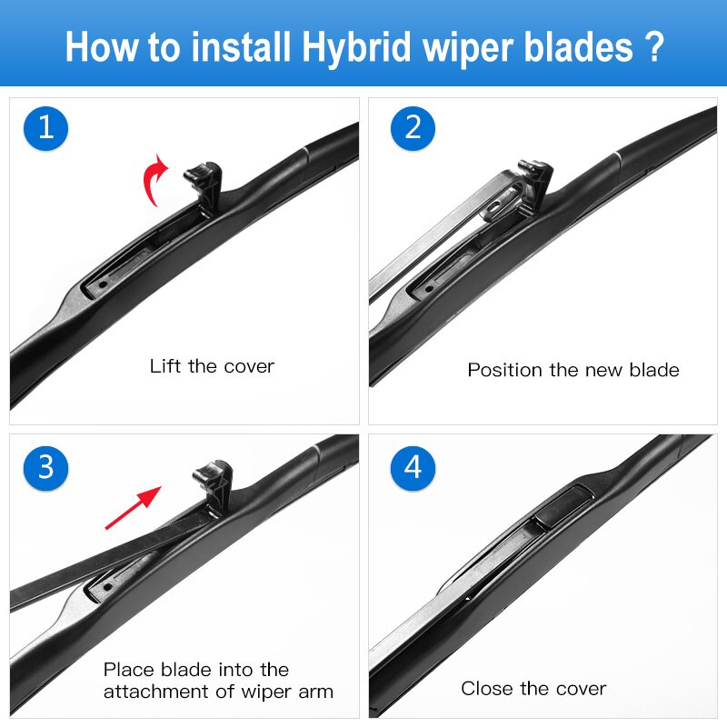 REFRESH Hybrid Windscreen Wiper Blades for Hyundai Creta ( ix25 ) Fit Hook Wiper Arms Model Year