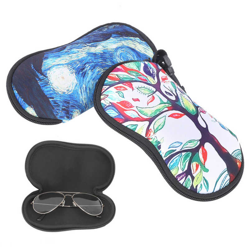 2Pcs Glasses Case Sunglasses Neoprene Protector Eyewear Zipper Box Waterproof Diving Glasses Bag Travel Accessories