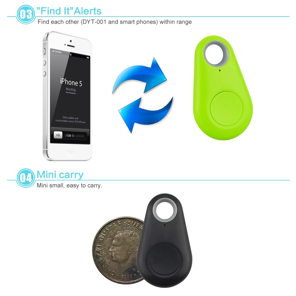 Nøgle pung telefon finder sporing tag kæledyr hund kat smart mini gps finder bluetooth anti-tabt tyverialarm nøglering locator tracker