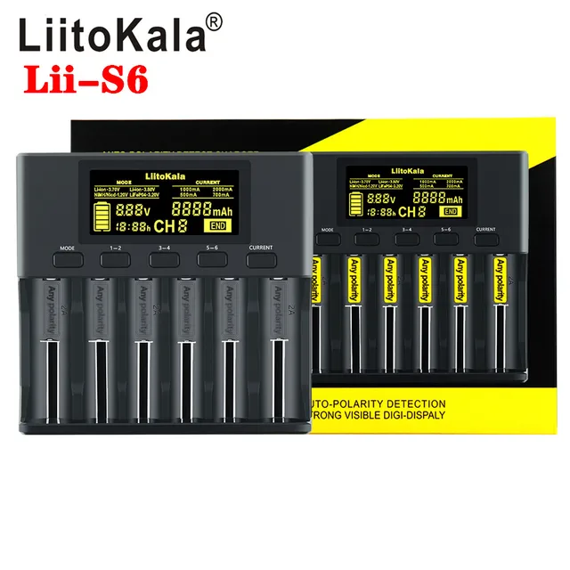 LiitoKala Lii-100B lii100 lii202 lii402 lii500 lii600 lii-500s Battery Charger: Gold