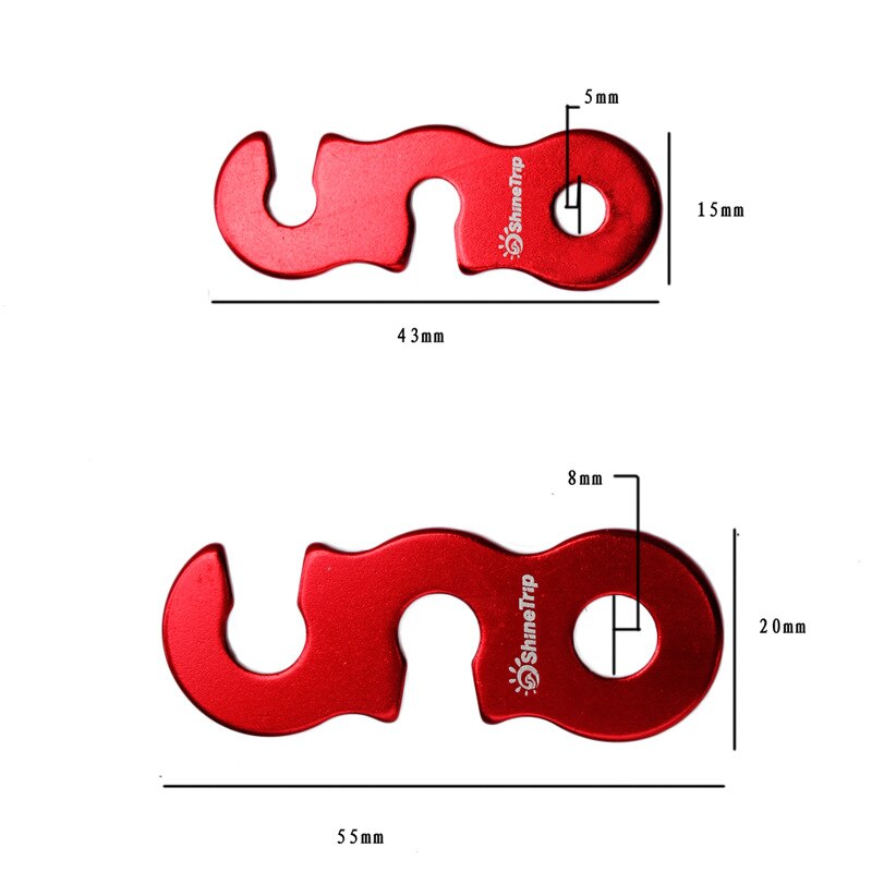 Shinetrip 20 stück zelt-windseilschnallen windseilstopper markise wigwam einstellschnallen outdoor-campingausrüstung 2 größen