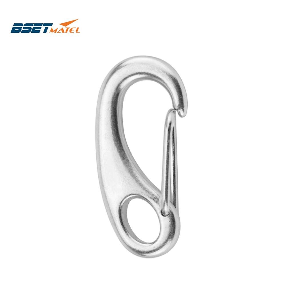 Boat Marine Stainless Steel Egg Shape Spring Snap Hook clips Quick Link Carabiner Buckle eye shackle Lobster Claw outdoor: Stainless Steel 304