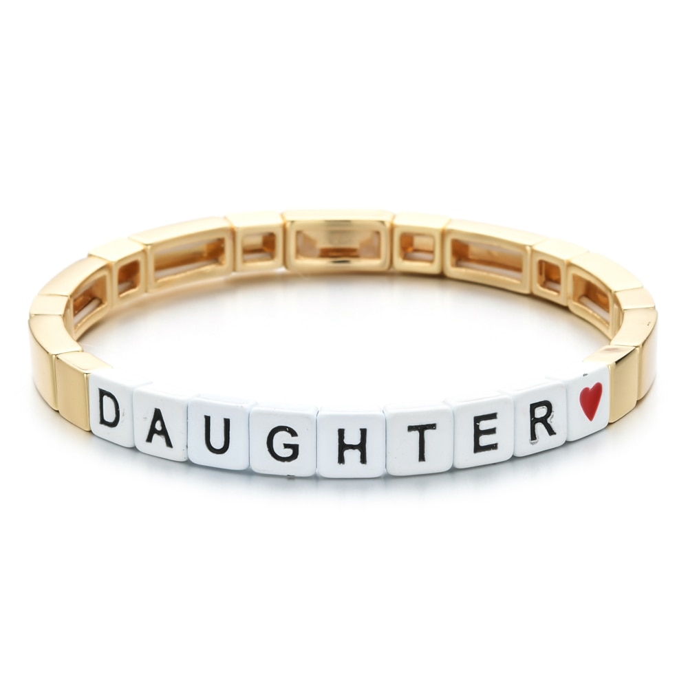 Zmzy guldfärg pulseira mama tjej pojke familjearmband metall sten armband & armband för kvinnor smycken femme love berloque
