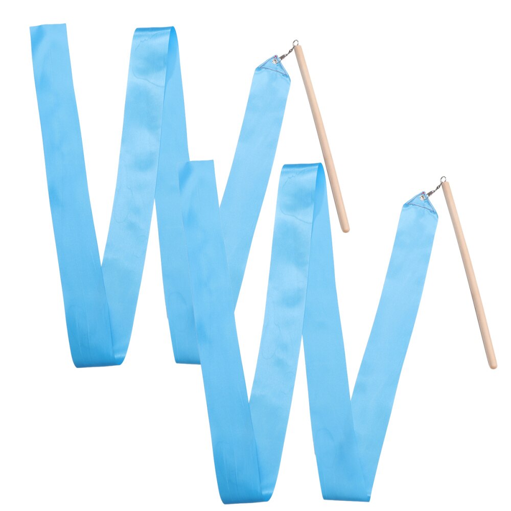 2Pcs 2m Colorful Rhythmic Gymnastics Ribbon Dancing Gymnastics Ribbon Dancing Streamers for Kids Children (Red)