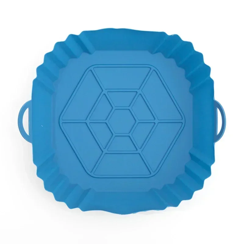 Silicone Air Fryer Pot Bandeja com Alça, Panela Quadrada, Forro Reutilizável, Acessórios de Cozinha, 1Pc: Verde exército