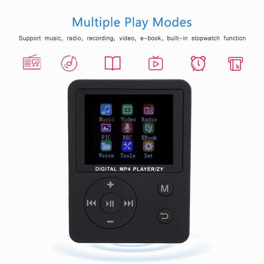 Ultra Dünne MP4 Spieler Mulit Sprache mulit Funktion Bunte Bildschirm Hifi MP3 MP4 Musik-Spieler Unterstützung Tf-karte mit Kopfhörer