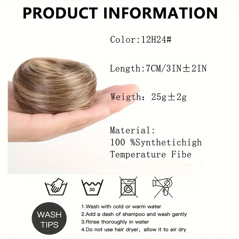 Moño básico para mujer, moño de pelo liso sintético para todas las personas, extensión de cabello de aspecto Natural para mujer