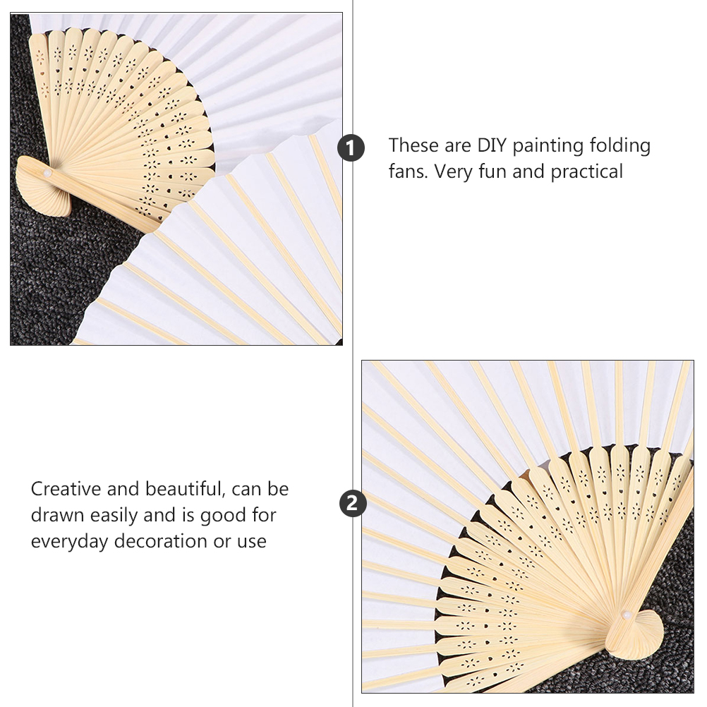 8pcs DIY Handicrafts Tools Kids Painting Folding Fan Drawing Hand Fans for Kids