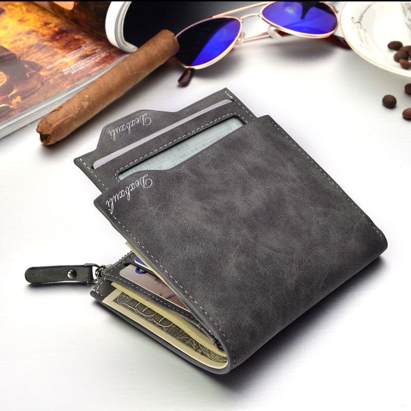 Top Wallet Men Soft Leather wallet with removable card slots multifunction men zipper wallet purse male clutch