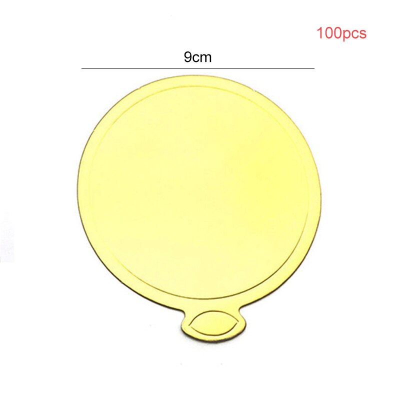 100Pcs/lot Mousse Cake Boards Tray Golden Paper Cakeboard for Cake Dessert Display Tray Wedding Birthday Cake Decorating Tools: Round Large