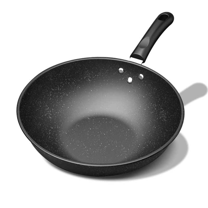 28/30Cm Koekenpan Wok Non-stick Koken Pan Iron Wokken Met Anti Brandwonden Handvat Voor Gas Inductie fornuis Ei Steak Huis Kookgerei