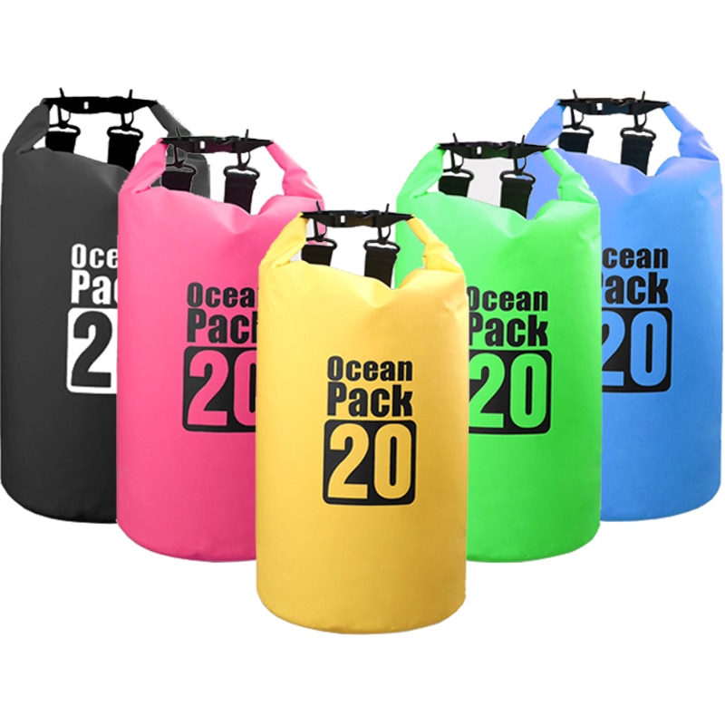 20L al aire libre Impermeable Trekking bolsa seca Camping mochila Impermeable natación playa bicicleta accesorios océano paquete resistente al agua