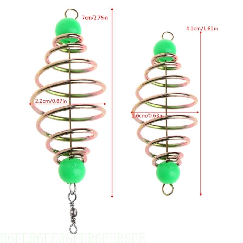R6FE Isca pesca Conjunto 10 carpa isca pesca com gaiola com contas pendentes para a pesca Small Lake