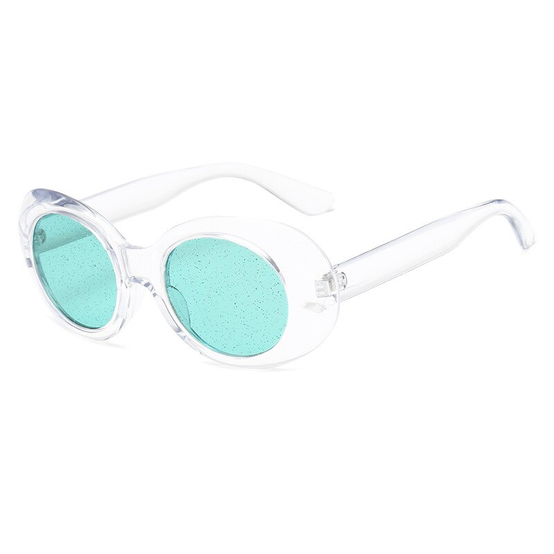 Clout gözlük güneş gözlüğü erkekler Vintage NIRVANA Kurt Cobain güneş gözlüğü kadınlar temizle küçük Oval gözlük gözlük: C6 Green