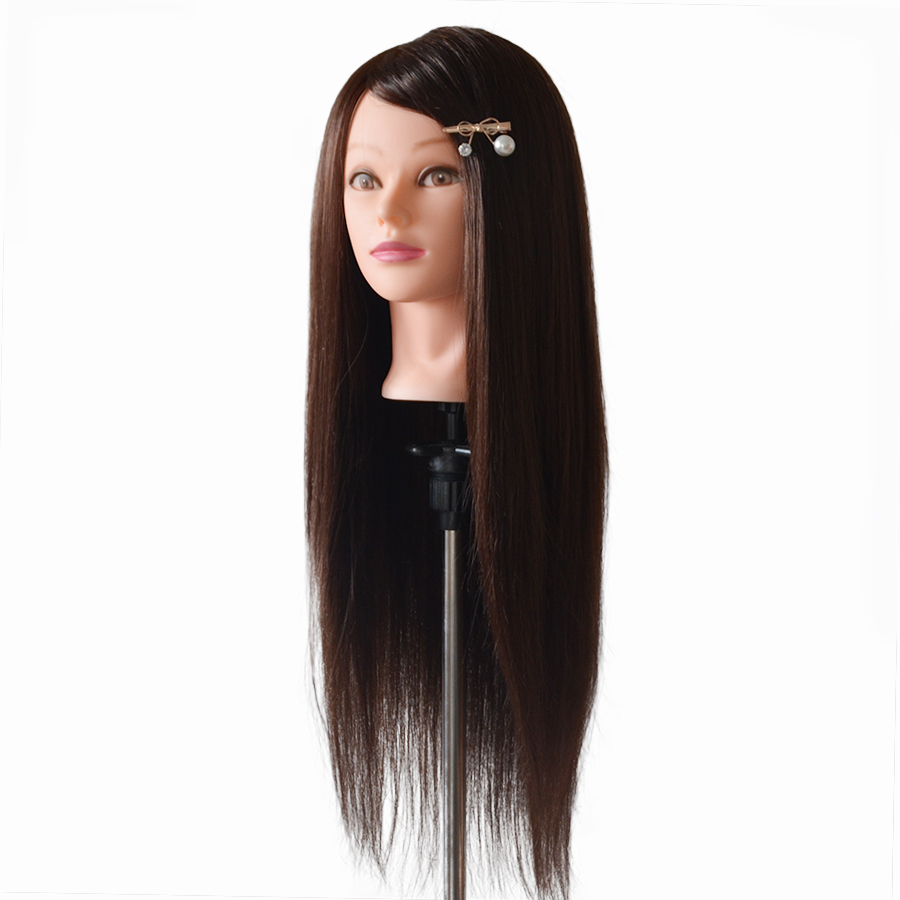 85% Human Hair Mannequin Head Doll Head with Hair Cosmetology Manikin Head Dummy Head for Curl Iron Braiding Hairstyle