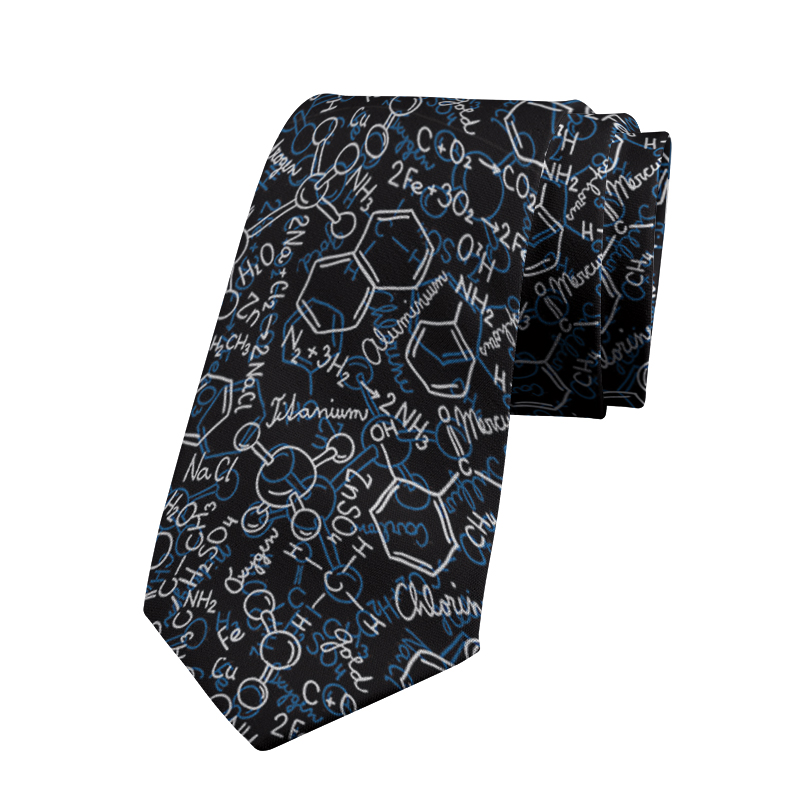 Interesting mathematical formulas casual tie scientific symbols business shirt tie party wedding accessories tie: Gold