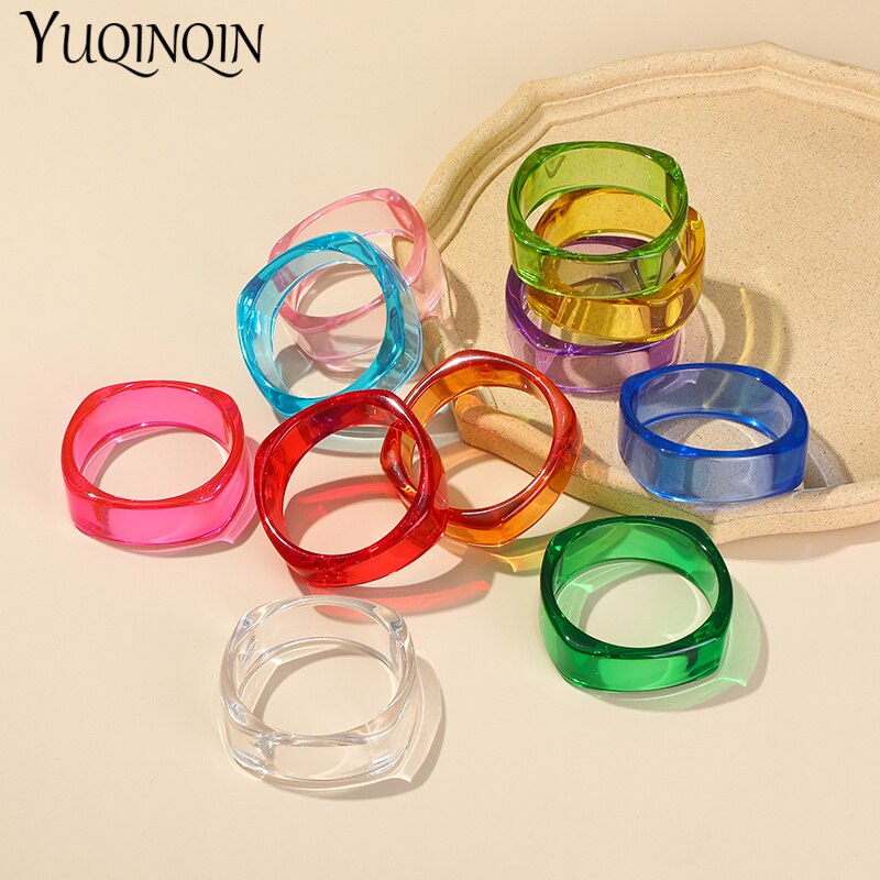 Nuovo braccialetto acrilico trasparente alla moda per donna Braccialetti da festa in resina Braccialetti con ciondoli firmati Regali di gioielli per ragazze