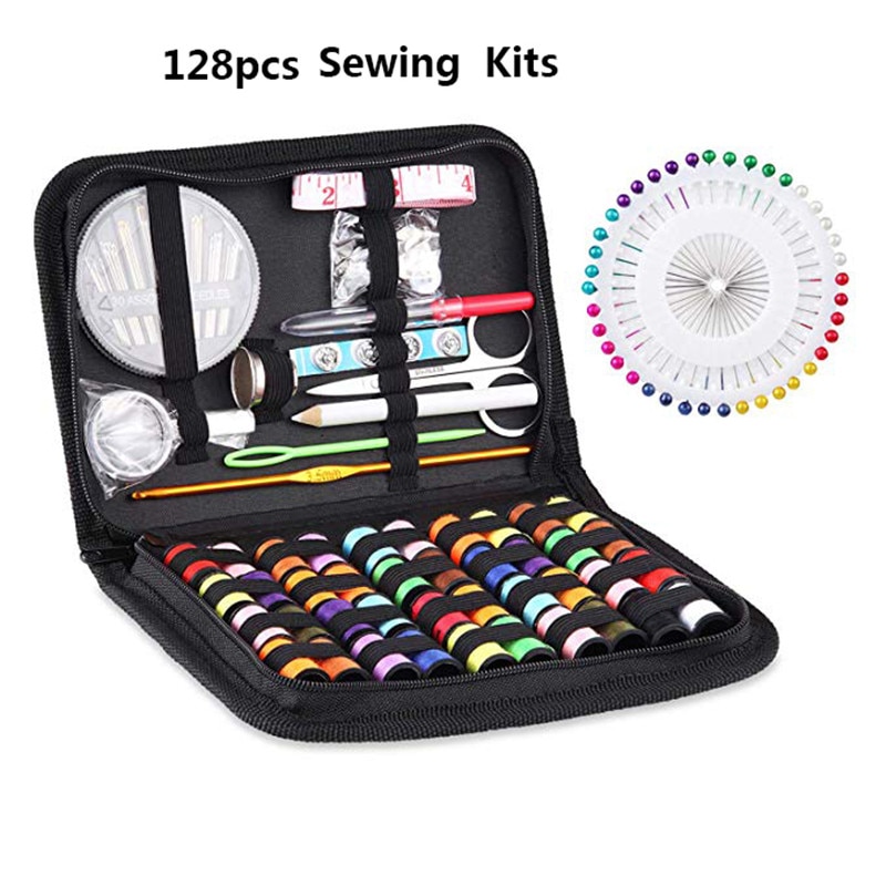 DIY Sewing Box Multi-function Travel Sewing Kit Needle Thread Threader Tape Scissor Storage Bag Sewing Set 27/128pcs