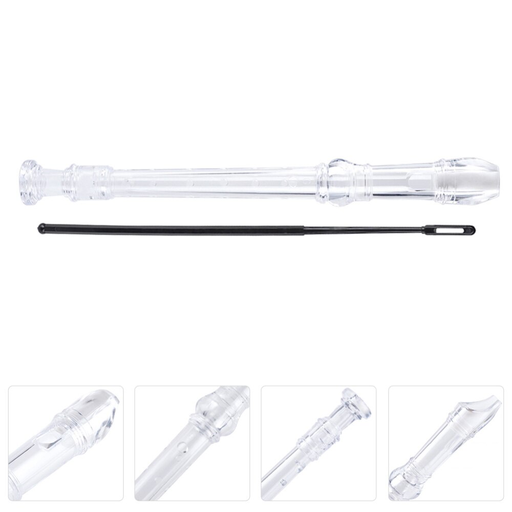 1 Set Premium Abs Fluit Recorder Fluit Met Instructie En Reiniging Staaf: Transparent
