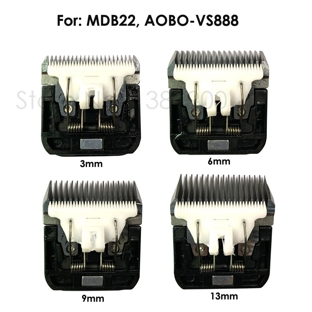 Lame en céramique pour tondeuse à cheveux VS-888 MDB22, 3/6/9/13mm, embouts de tête intégrés