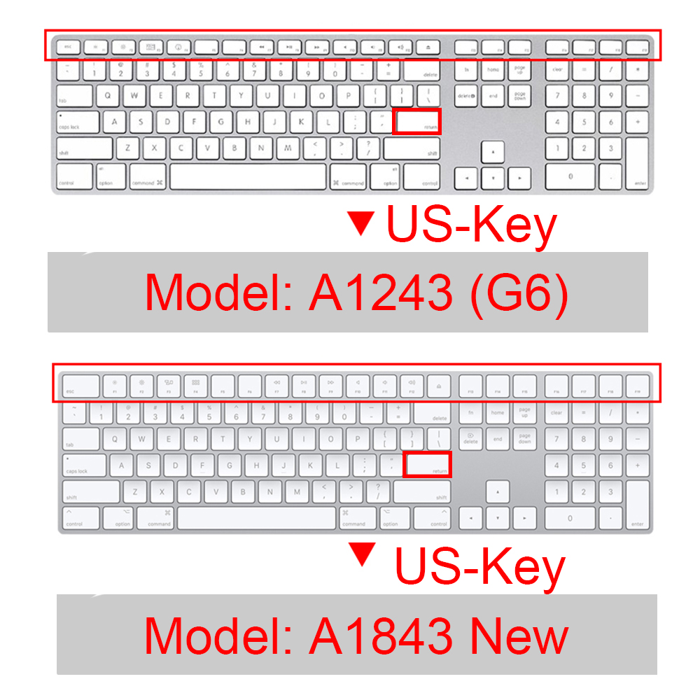 Toetsenbord cover voor imac m1 24inch bedrade apple magic keyboard met touch id a2520a2449 a2450 a1243 a1843 a1644 mb110ll/b